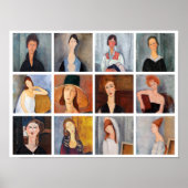 Amedeo Modigliani - Masterpieces Collage ポスター (正面)