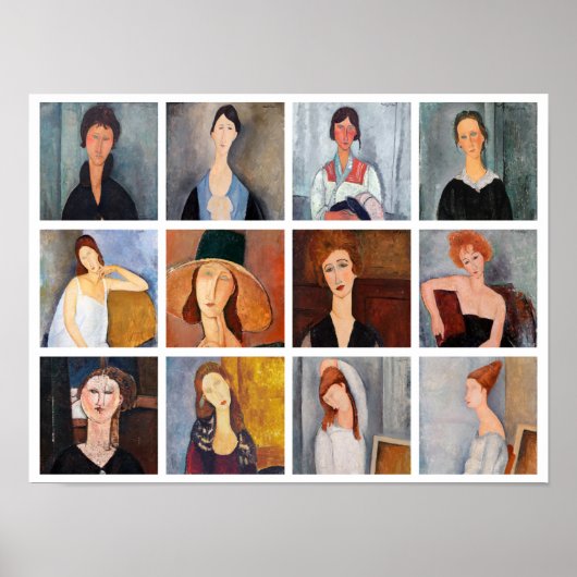 Amedeo Modigliani - Masterpieces Collage ポスター (正面)