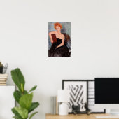 Amedeo Modigliani - Redheaded Girl Evening Dress ポスター (ホームオフィス)