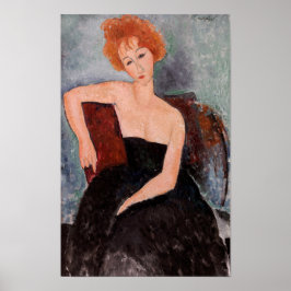 Amedeo Modigliani - Redheaded Girl Evening Dress ポスター