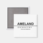 Ameland Coordinates - Ameland Coordinaten マグネット (正面/裏面)