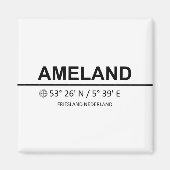 Ameland Coordinates - Ameland Coordinaten マグネット (正面)