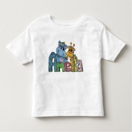 Ameliaシャツ、HippoとGiraffe Art トドラーTシャツ