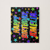 「AMELIA」名、おもしろい「ハッピーバースデー」 ジグソーパズル (縦)