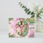 Amelia Carrieによるハートとタイダイ染料レインボークロス。 ポストカード (スタンド正面)