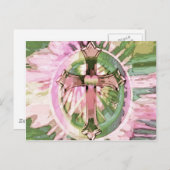 Amelia Carrieによるハートとタイダイ染料レインボークロス。 ポストカード (正面/裏面)