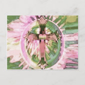 Amelia Carrieによるハートとタイダイ染料レインボークロス。 ポストカード (正面)