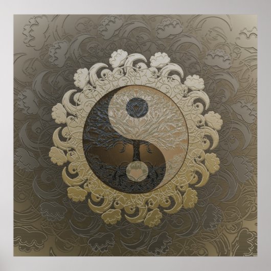 Amelia Carrieによる人生の木との陰陽(tan) ポスター (正面)