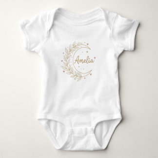 Amelia Custom Name Baby Bodysuit - Elegant Celesti ベビーボディスーツ
