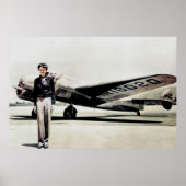 Amelia Earhart Lockheed Electra C 1937着色版P ポスター (正面)