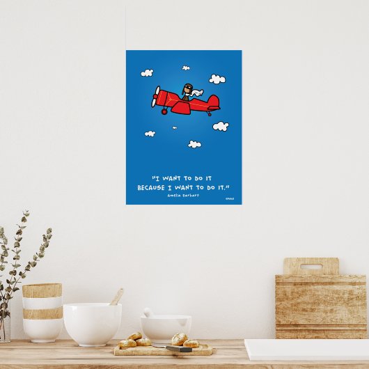 Amelia Earhart poster ポスター (キッチン)
