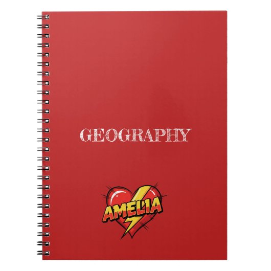Amelia Heart Red ノートブック (正面)