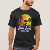 Amelia Island 2023 Florida Sunset Beach Retro Prem Tシャツ (正面)