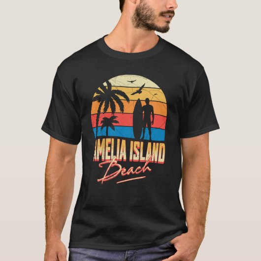 Amelia Island Beach Florida Surfing Surfer Ocean S Tシャツ (正面)