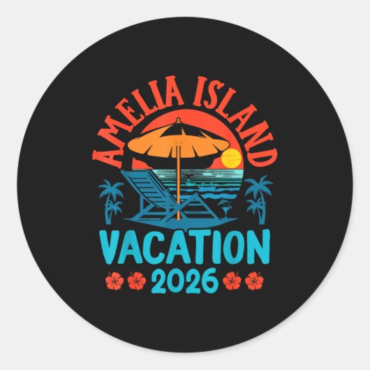 Amelia Island Florida 2026 Vacation Beach Summer V ラウンドシール (正面)