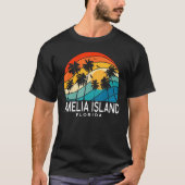 Amelia Island Florida Palm Tree Tropical Beach Sou Tシャツ (正面)