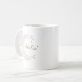 Amelia Personalised Name Mug - Elegant Celestial  コーヒーマグカップ (正面左)