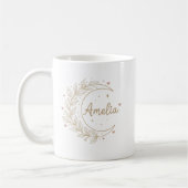 Amelia Personalised Name Mug - Elegant Celestial  コーヒーマグカップ (左)