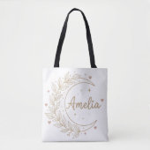 Amelia Personalized Tote Bag - Elegant Celestial  トートバッグ (正面)