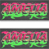 Amelia Vorname Name Graffiti Aufkleber Sticker シール (正面)