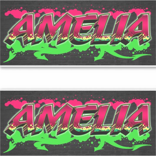 Amelia Vorname Name Graffiti Aufkleber Sticker シール (正面)