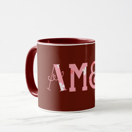 Amen Bible Verse Modern Typography Personalized マグカップ (正面左)