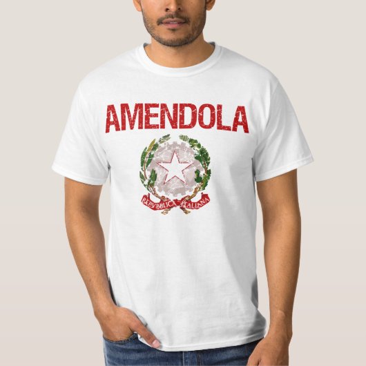 Amendolaのイタリア人の姓 Tシャツ (正面)