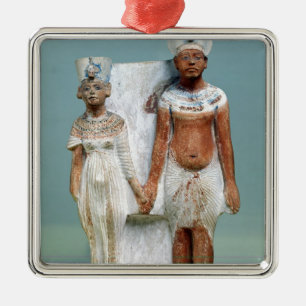 Amenophis IVおよびNefertitiの小像 メタルオーナメント