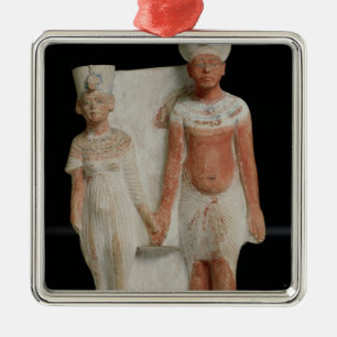 Amenophis IVおよびNefertitiの小像 メタルオーナメント