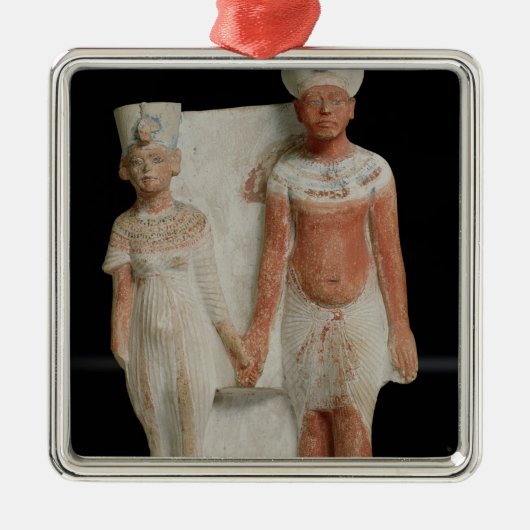Amenophis IVおよびNefertitiの小像 メタルオーナメント (正面)