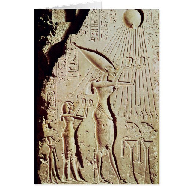 Amenophis IV、Nefertitiおよび娘の描写 (正面)