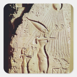 Amenophis IV、Nefertitiおよび娘の描写 スクエアシール