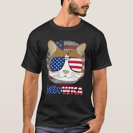 Ameowica  Cat American Meow Kitty Cute Kitten Tシャツ (正面)