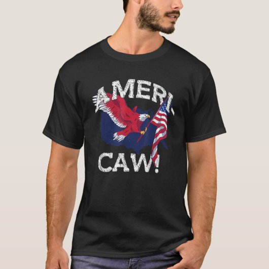 AMERI CAW Eagle Americaミーム7月4日 Tシャツ (正面)