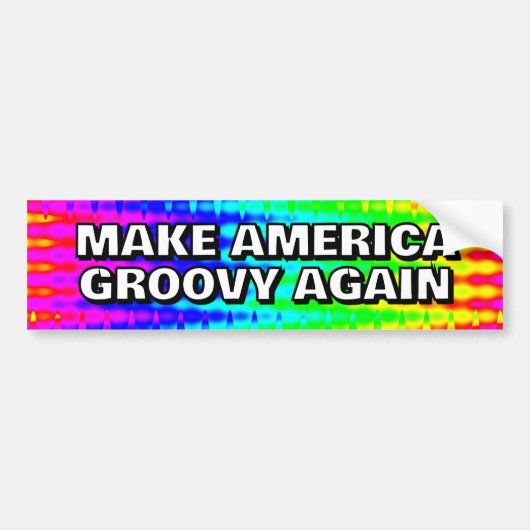AMERICAをGROOVYに戻す単語を変更できる バンパーステッカー (正面)