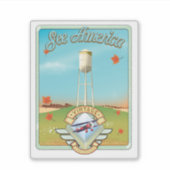 Americaヴィンテージ50のスタイルフライトポスターを参照 シール (正面)