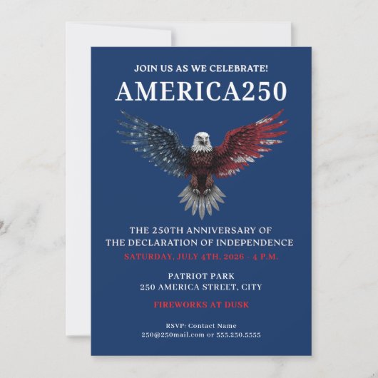 AMERICA250 PARTY JULY 4TH CELEBRATION 招待状 (正面)