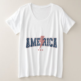 America  プラスサイズTシャツ