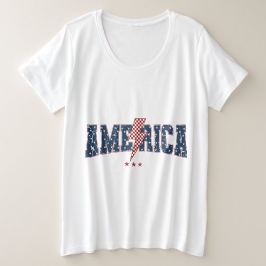 America  プラスサイズTシャツ (デザイン正面)