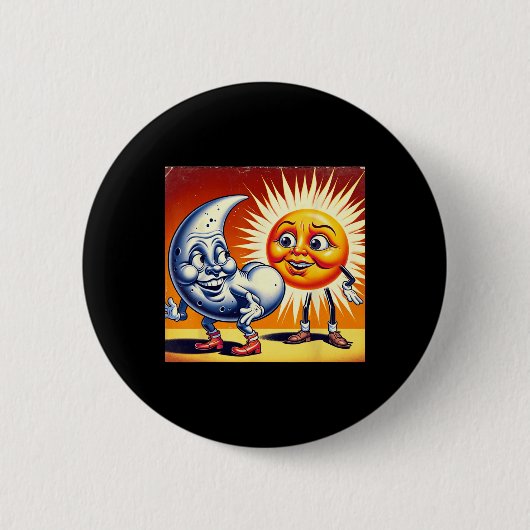 America 太陽の Eclipse 2024 4.08.24日得モー 缶バッジ (正面)