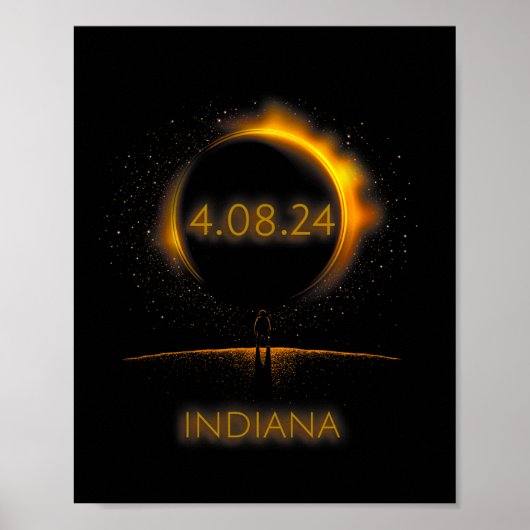 America 太陽の Eclipse - 4.08.24インディアナ土産 ポスター (正面)