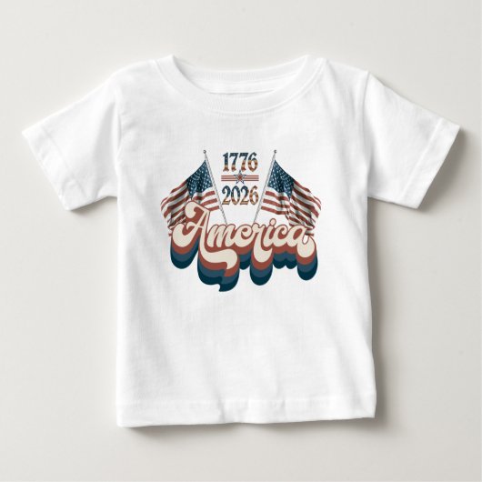 America 1776–2026, Patriotic, USA 250 Years ベビーTシャツ (正面)