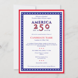 America 250政治候補者キャンペーン募金 招待状