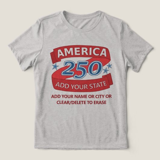 America 250 ステート・パトリオティック・アパレル ライトカラー用 トライブレンドＴシャツ (デザイン正面)