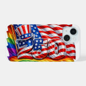 America 250 プライド フラグ iPhone 15 カバー (裏面横)