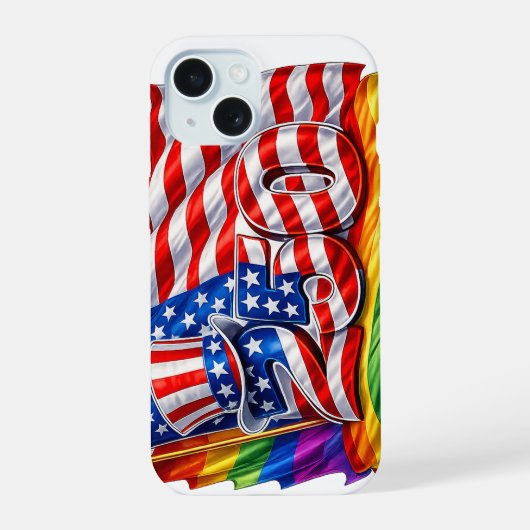 America 250 プライド フラグ iPhone 15 カバー (裏面)