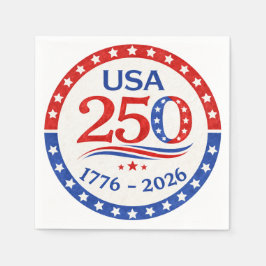 America 250 1776 2026 Patriotic USA  スタンダードカクテルナプキン