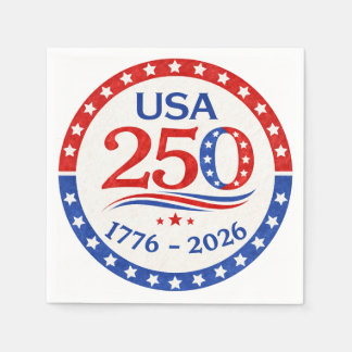 America 250 1776 2026 Patriotic USA  スタンダードカクテルナプキン