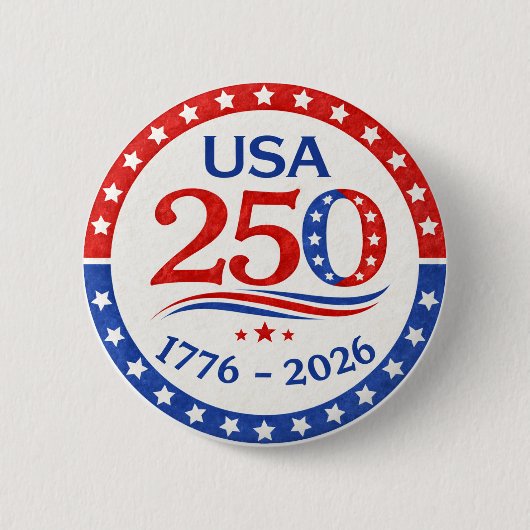America 250 1776 2026 Patriotic USA Button 缶バッジ (正面)