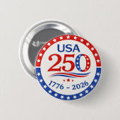 America 250 1776 2026 Patriotic USA Button 缶バッジ (正面&裏面)